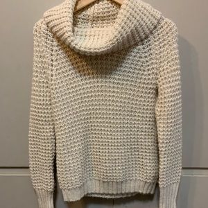 Ivory turtleneck wool sweater